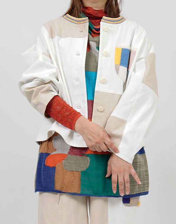 
                  
                    Load image into Gallery viewer, デニムパッチワークジャケット / BEH01084WA
                  
                