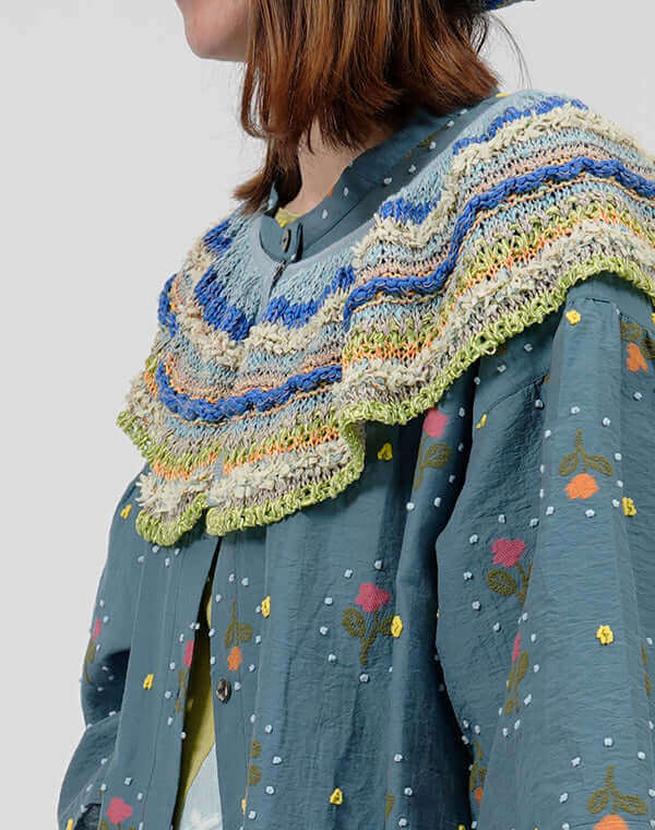 
                  
                    Load image into Gallery viewer, ウェーブレースニットカラー / BEH01043WA
                  
                