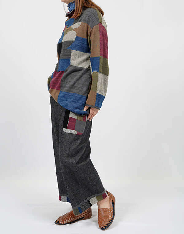 
                  
                    Load image into Gallery viewer, デニムパッチワークパンツ / BEH01086WA
                  
                