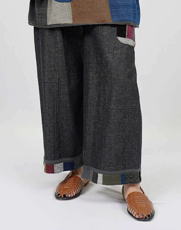 
                  
                    Load image into Gallery viewer, デニムパッチワークパンツ / BEH01086WA
                  
                