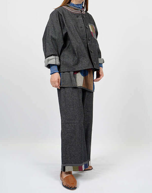 
                  
                    Load image into Gallery viewer, デニムパッチワークパンツ / BEH01086WA
                  
                