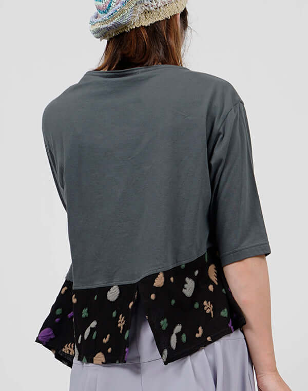 
                  
                    Load image into Gallery viewer, ガーデン柄切替Tシャツ / BEH01108WA
                  
                