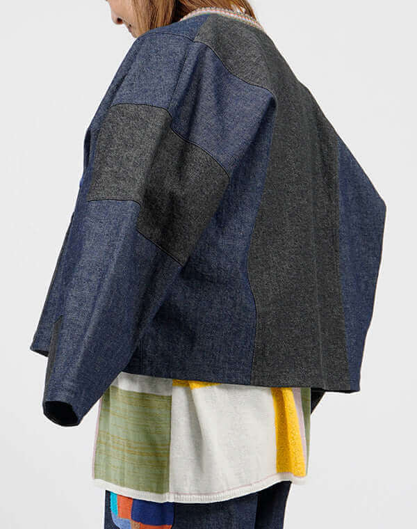 
                  
                    Load image into Gallery viewer, デニムパッチワークジャケット / BEH01084WA
                  
                