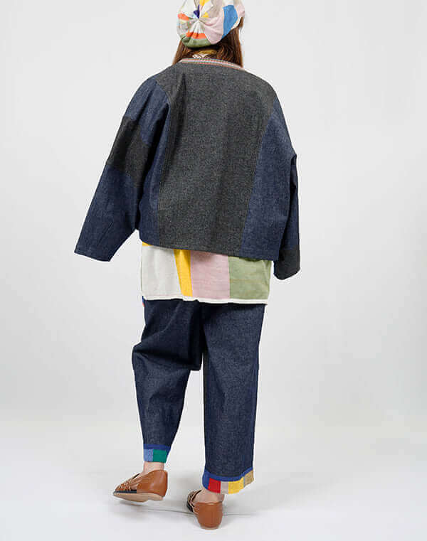 
                  
                    Load image into Gallery viewer, デニムパッチワークジャケット / BEH01084WA
                  
                