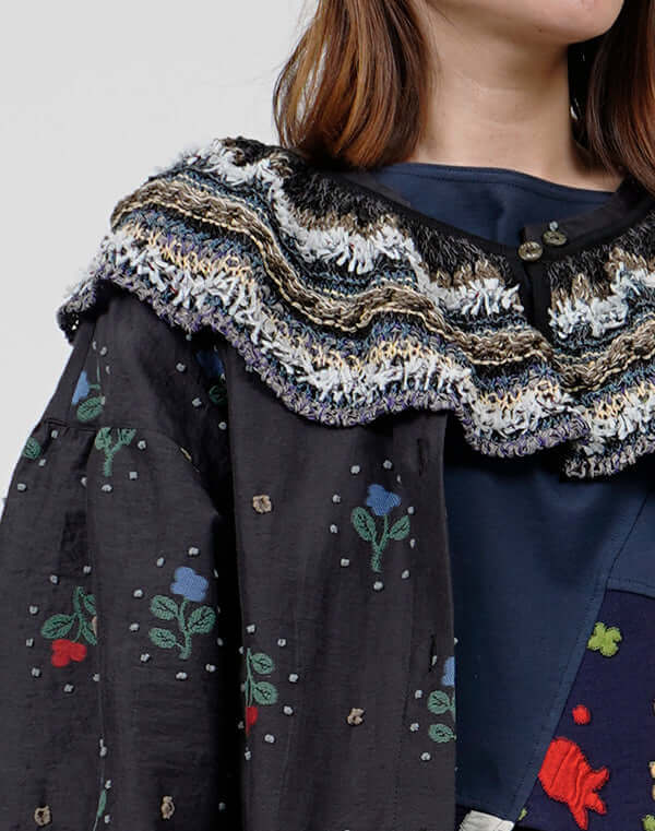 
                  
                    Load image into Gallery viewer, ウェーブレースニットカラー / BEH01043WA
                  
                