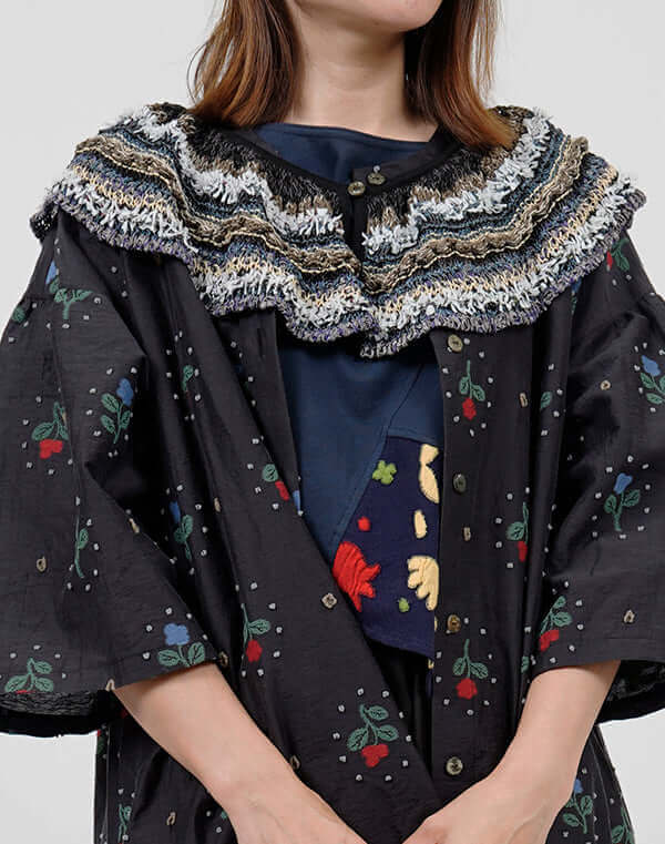 
                  
                    Load image into Gallery viewer, ウェーブレースニットカラー / BEH01043WA
                  
                