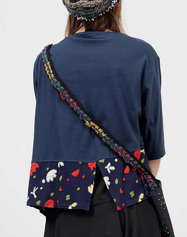 
                  
                    Load image into Gallery viewer, ガーデン柄切替Tシャツ / BEH01108WA
                  
                