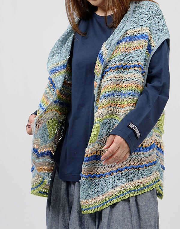 
                  
                    Load image into Gallery viewer, ウェーブレースニットベスト / BEH01040WA
                  
                