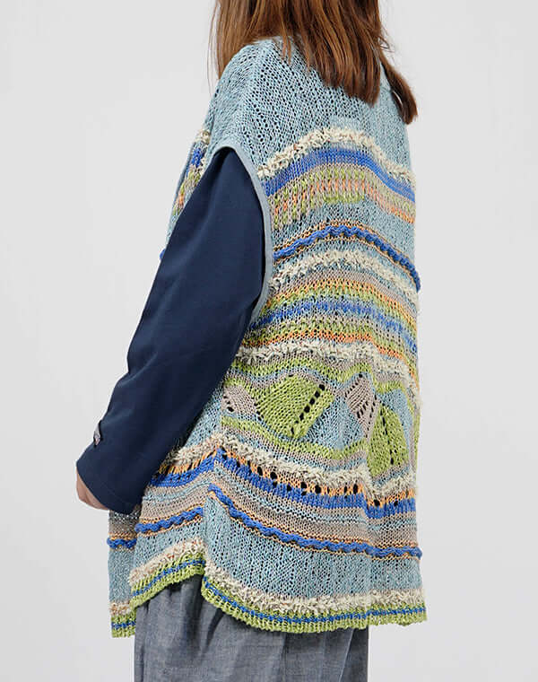 
                  
                    Load image into Gallery viewer, ウェーブレースニットベスト / BEH01040WA
                  
                