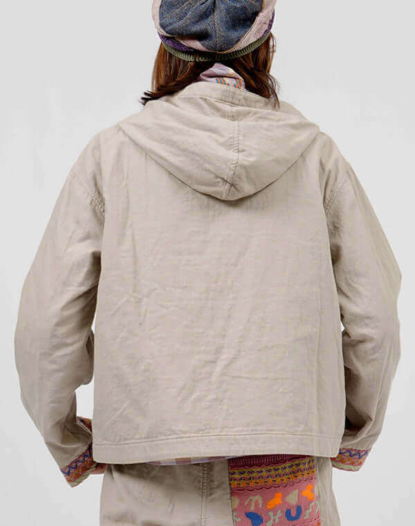 
                  
                    Load image into Gallery viewer, 綿麻リバーシブルフーディージャケット / BEH01054WA
                  
                