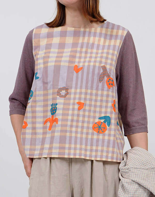 つぼみチェックブラウス / BEH01063WA