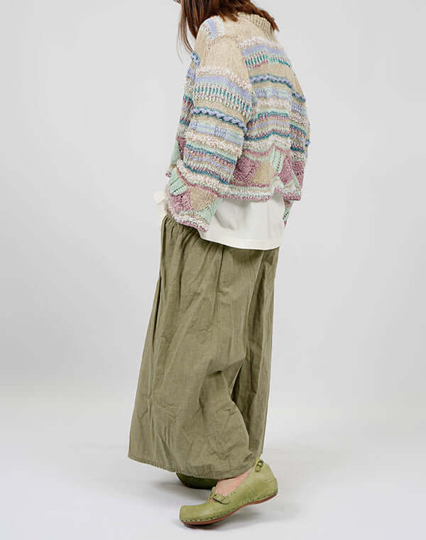 
                  
                    Load image into Gallery viewer, 綿麻シャンブレーギャザーパンツ / BEH01094WA
                  
                