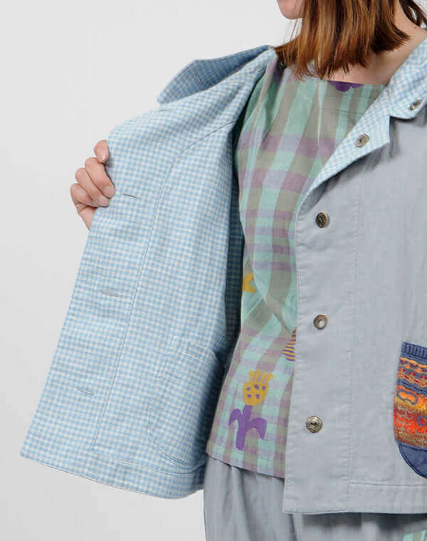 
                  
                    Load image into Gallery viewer, 綿麻リバーシブルフーディージャケット / BEH01054WA
                  
                