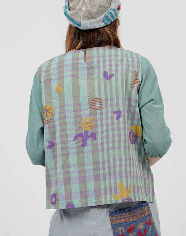 
                  
                    Load image into Gallery viewer, つぼみチェックブラウス / BEH01063WA
                  
                