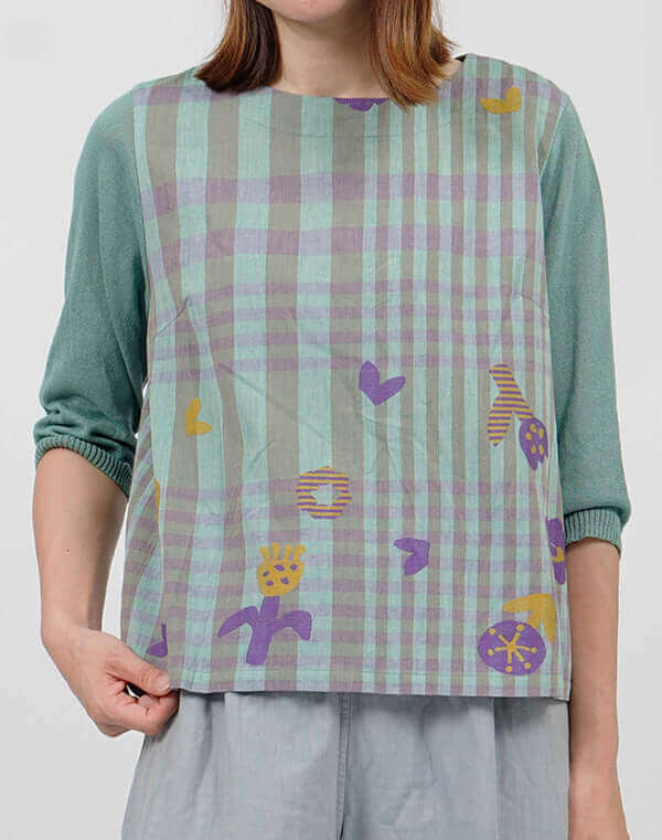 
                  
                    Load image into Gallery viewer, つぼみチェックブラウス / BEH01063WA
                  
                