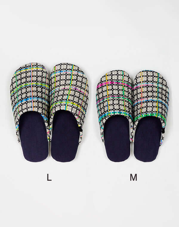
                  
                    Load image into Gallery viewer, 【再入荷】《ABE HOME SHOES×GEA》綿麻Comfity オリジナルスリッパ - チェック / 903483253004
                  
                