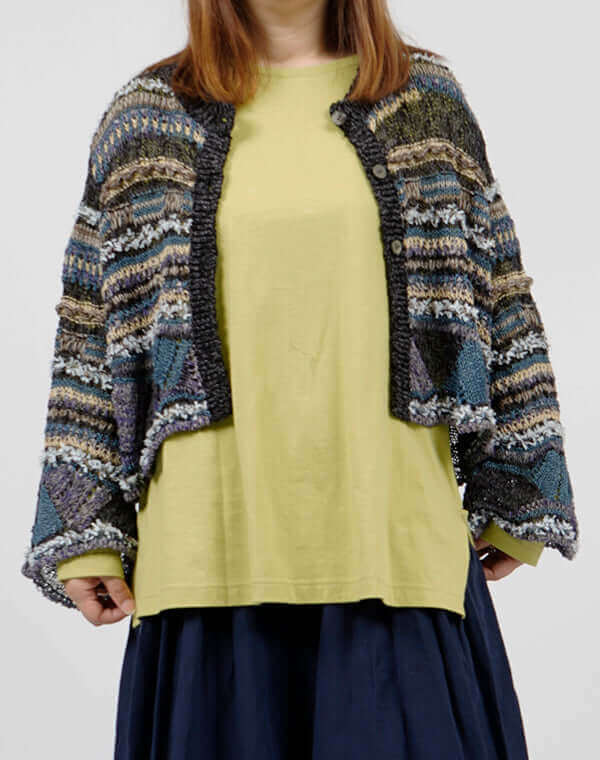 
                  
                    Load image into Gallery viewer, ウェーブレースニットカーディガン / BEH01041WA
                  
                