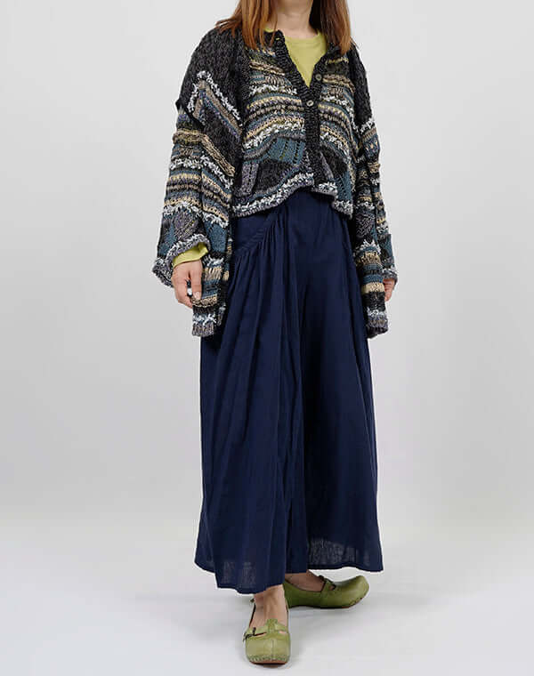 綿麻シャンブレーギャザーパンツ / BEH01094WA