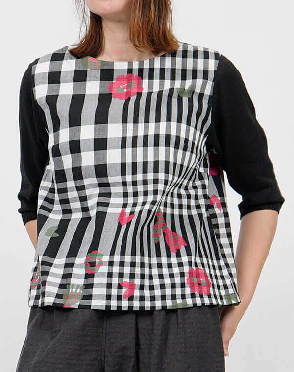 
                  
                    Load image into Gallery viewer, つぼみチェックブラウス / BEH01063WA
                  
                