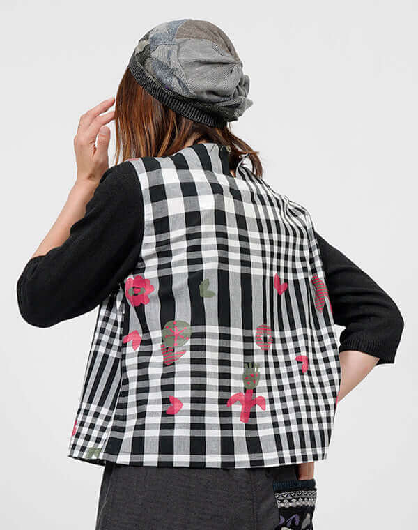 
                  
                    Load image into Gallery viewer, つぼみチェックブラウス / BEH01063WA
                  
                