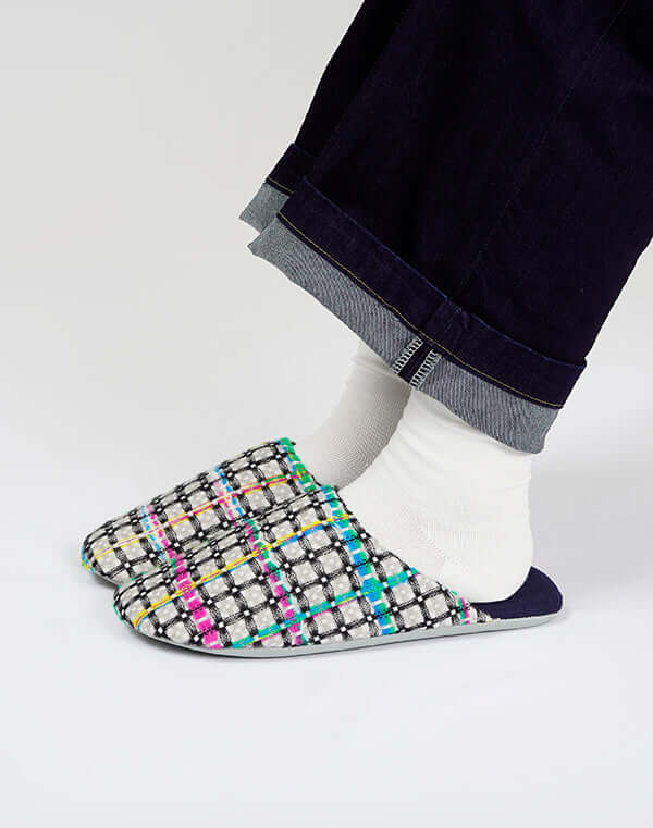 
                  
                    Load image into Gallery viewer, 【再入荷】《ABE HOME SHOES×GEA》綿麻Comfity オリジナルスリッパ - チェック / 903483253004
                  
                