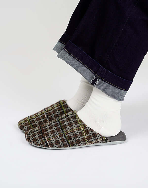 
                  
                    Load image into Gallery viewer, 【再入荷】《ABE HOME SHOES×GEA》綿麻Comfity オリジナルスリッパ - チェック / 903483253004
                  
                