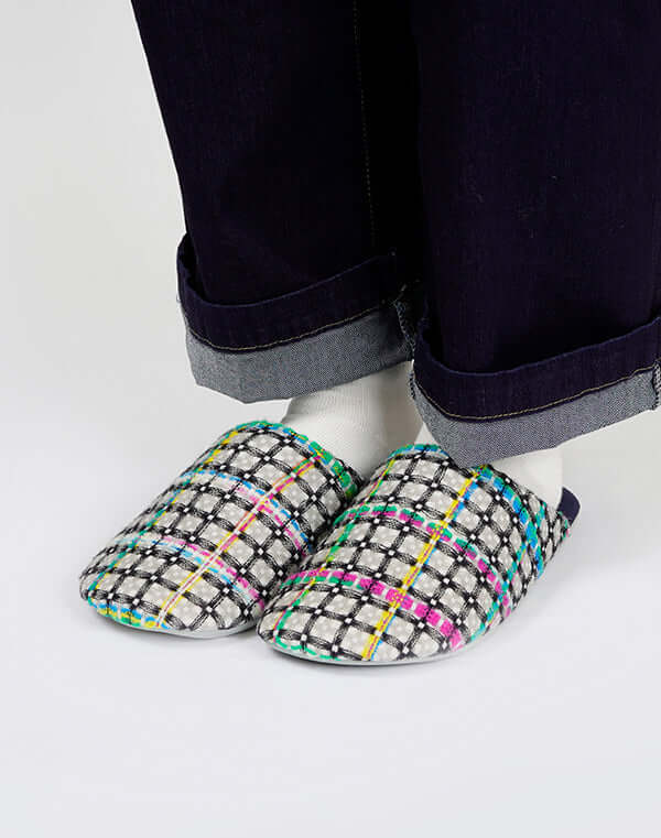 
                  
                    Load image into Gallery viewer, 【再入荷】《ABE HOME SHOES×GEA》綿麻Comfity オリジナルスリッパ - チェック / 903483253004
                  
                