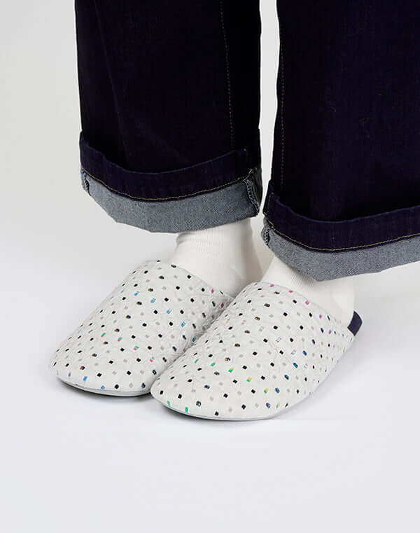 
                  
                    Load image into Gallery viewer, 【再入荷】《ABE HOME SHOES×GEA》綿麻Comfity オリジナルスリッパ - ドット / 903483253003
                  
                
