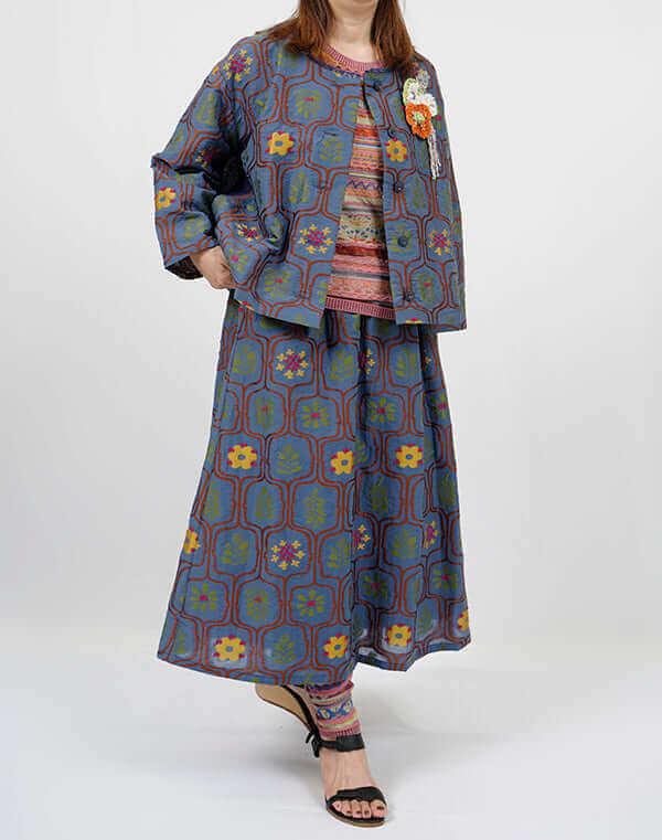 リーフ柄ジャカードブラウスジャケット / BEH01069WA