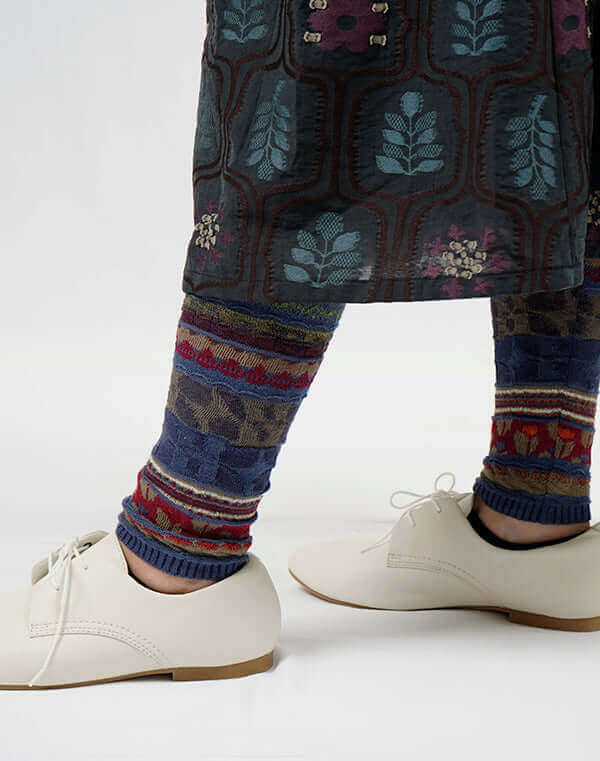 
                  
                    Load image into Gallery viewer, 花畑ジャカードレギンス / BEH01006WA
                  
                