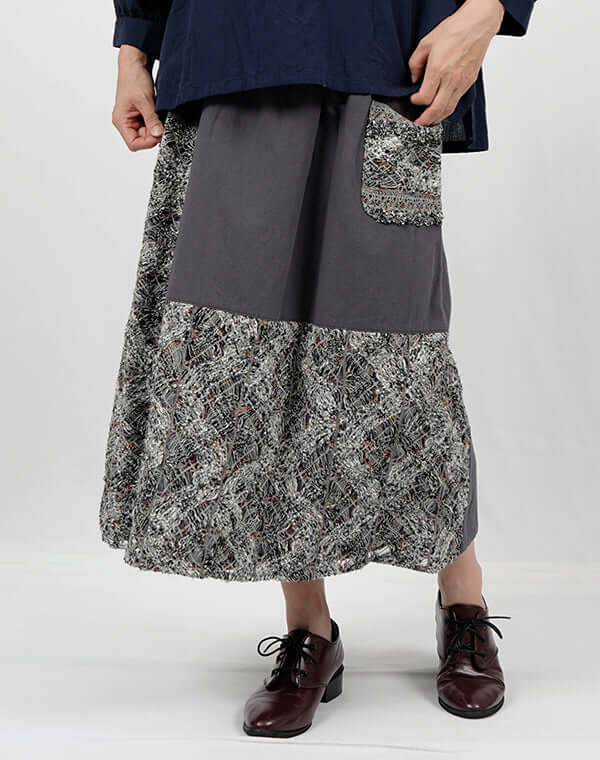ファンシーレース切替スカート / BEH01089WA