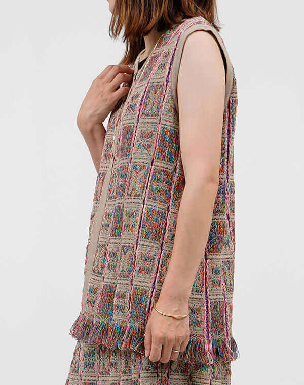 
                  
                    Load image into Gallery viewer, タイルインレイロングベスト / BEH01020WA
                  
                