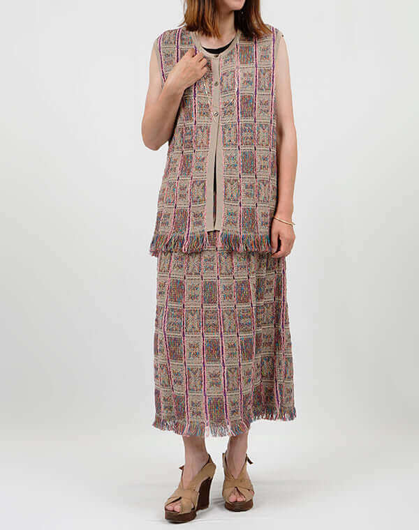 
                  
                    Load image into Gallery viewer, タイルインレイロングベスト / BEH01020WA
                  
                