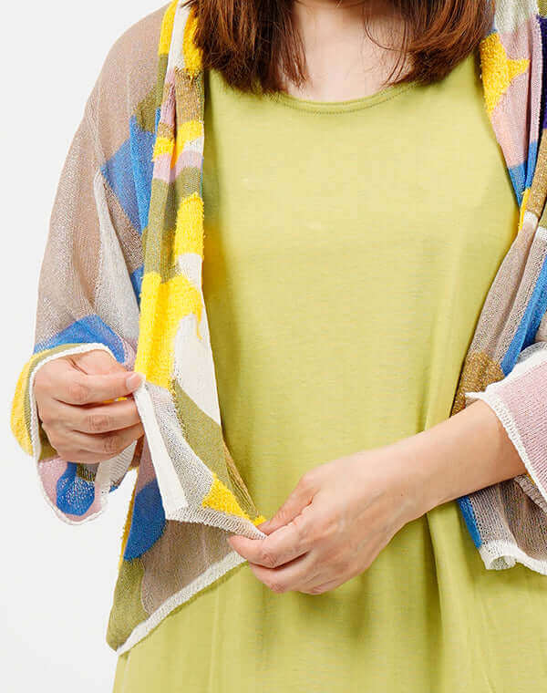 
                  
                    Load image into Gallery viewer, モザイク花柄カーディガン / BEH01027WA
                  
                