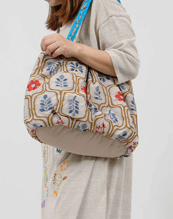 リーフ柄ジャカードトートバッグ / BEH01072WA