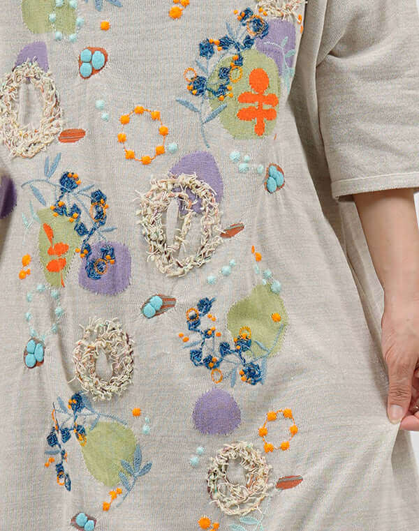 
                  
                    Load image into Gallery viewer, あわ刺繍ワンピース / BEH01012WA
                  
                