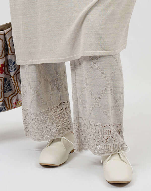 ダイヤレース柄ニットパンツ / BEH01018WA