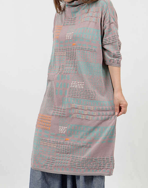 
                  
                    Load image into Gallery viewer, ステッチインターシャワンピース / BEH01023WA
                  
                