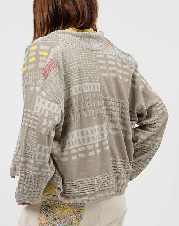 
                  
                    Load image into Gallery viewer, ステッチインターシャカーディガン / BEH01024WA
                  
                