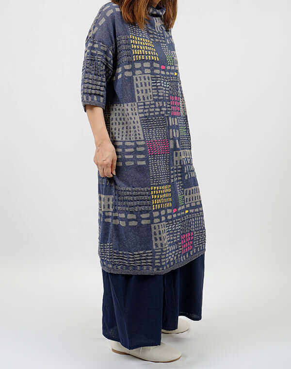 
                  
                    Load image into Gallery viewer, ステッチインターシャワンピース / BEH01023WA
                  
                