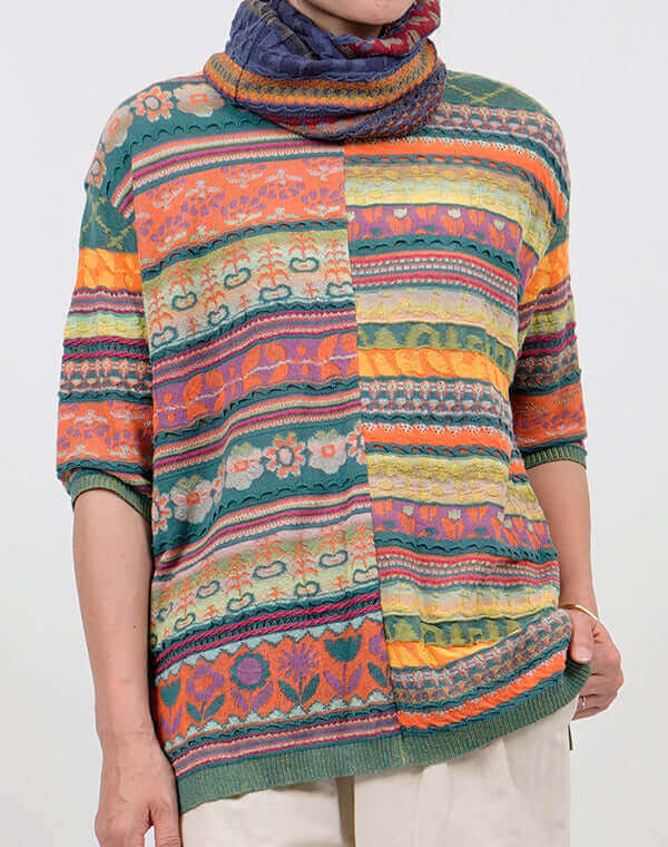 
                  
                    Load image into Gallery viewer, 花畑ジャカードワイドプルオーバー / BEH01002WA
                  
                