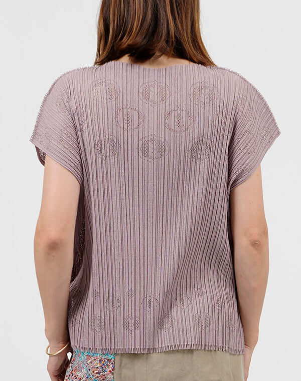 
                  
                    Load image into Gallery viewer, プリーツニットレースフレンチスリーブプルオーバー / BEH01113WA
                  
                