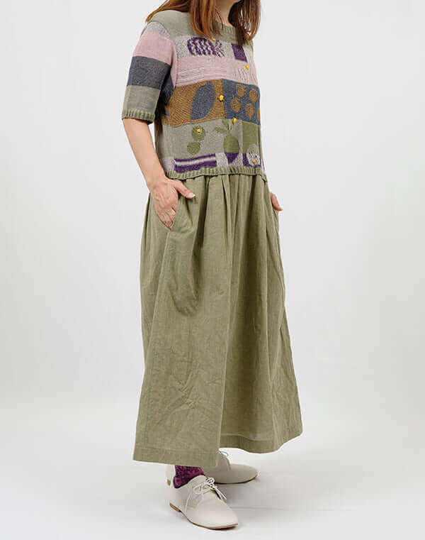 
                  
                    Load image into Gallery viewer, フルーツ柄切替ワンピース / BEH01037WA
                  
                