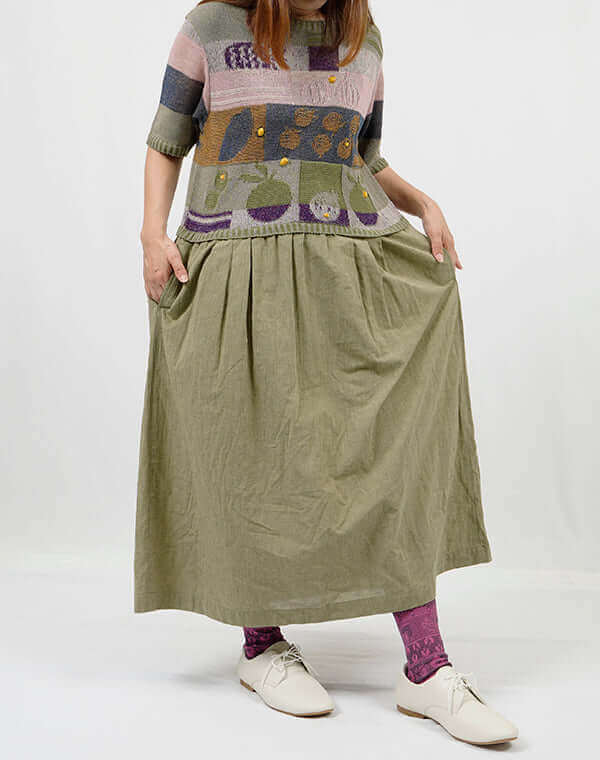 
                  
                    Load image into Gallery viewer, フルーツ柄切替ワンピース / BEH01037WA
                  
                