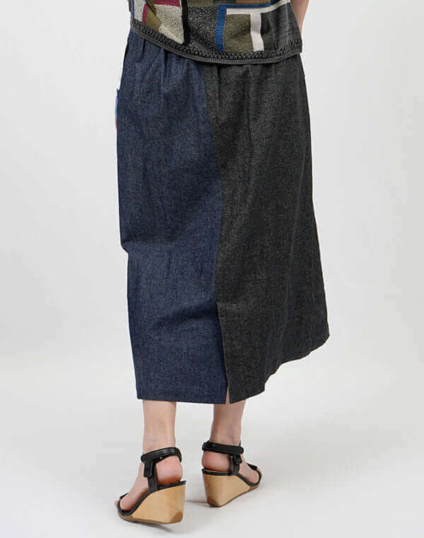 
                  
                    Load image into Gallery viewer, デニムパッチワークスカート / BEH01085WA
                  
                