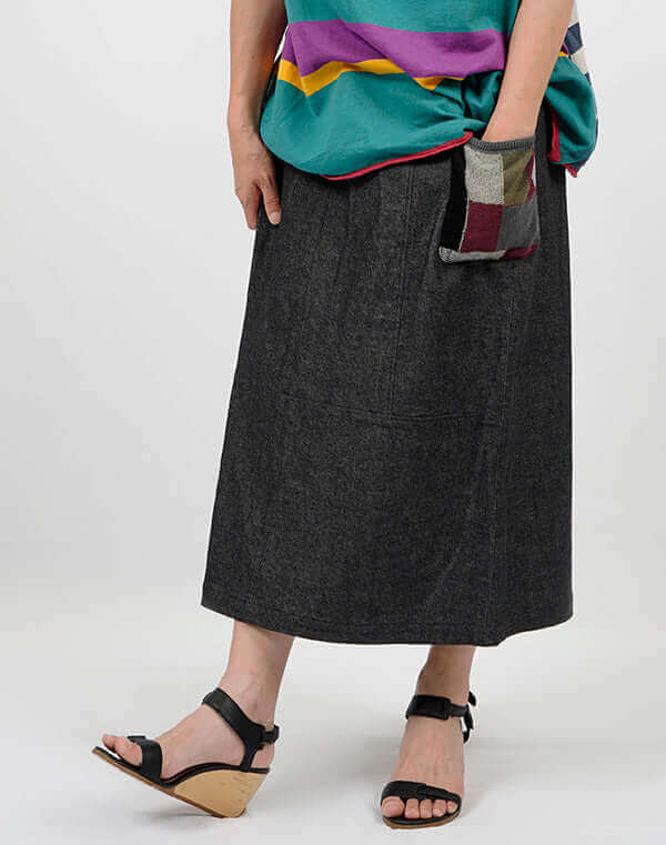 
                  
                    Load image into Gallery viewer, デニムパッチワークスカート / BEH01085WA
                  
                