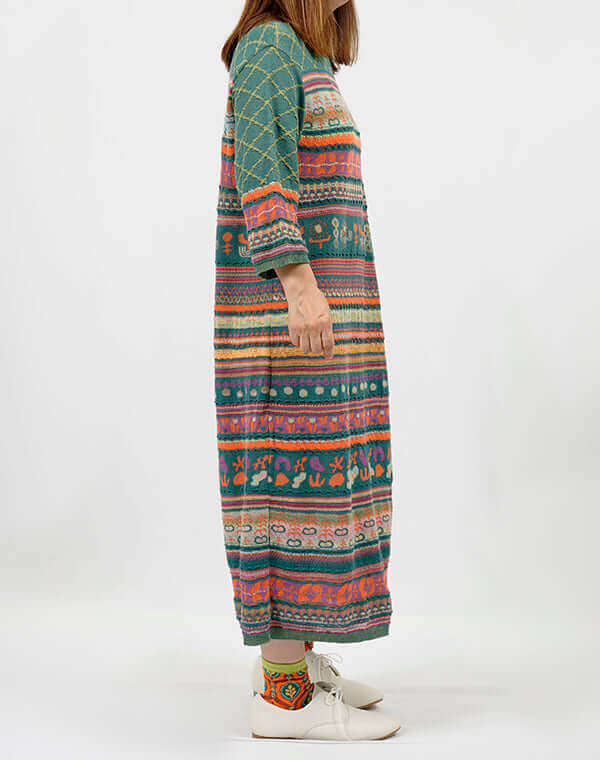 
                  
                    Load image into Gallery viewer, 花畑ジャカードワンピース / BEH01003WA
                  
                