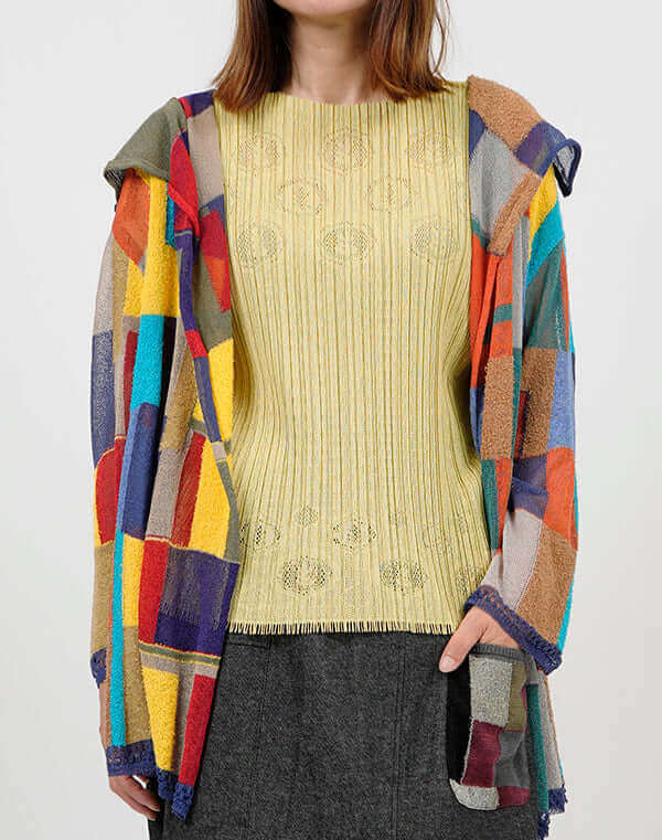 モザイク柄ロングカーディガン / BEH01031WA