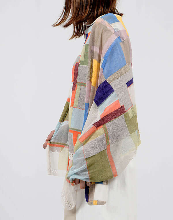 
                  
                    Load image into Gallery viewer, モザイク柄ニットショール / BEH01032WA
                  
                