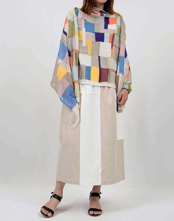 
                  
                    Load image into Gallery viewer, モザイク柄ニットショール / BEH01032WA
                  
                